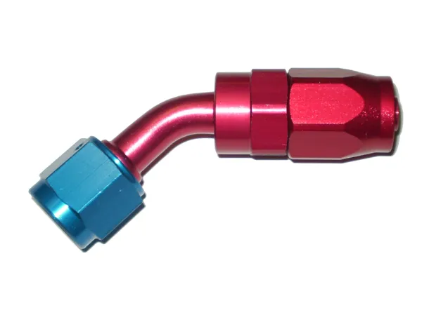 Aluminum fitting Alu 45° pipe bend D06 9/16-18 UNF Aluminum connection