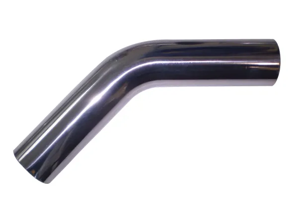 Aluminum pipe bend 45° ø 57mm - L 260mm - 2mm wall thickness flanged