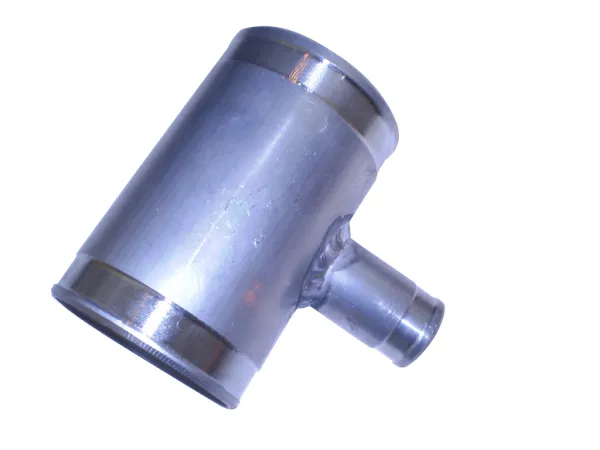 Aluminum pipe connector T-piece ø 60>25mm - L 100mm - 1.5mm wall thickness flanged