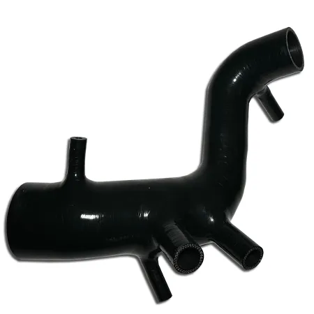 Black silicone intake hose for Audi A3, Golf 4 1.8T 150-180 hp, 50mm ID connection to the turbo - 80mm ID to the LMM / WITHOUT clamp set