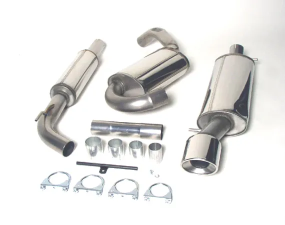 Exhaust system/sports exhaust for Corrado G60, 1.8 16v, 2.9 VR6, 2.0 8v 16v 63.5mm stainless steel with EC approval (registration-free)
