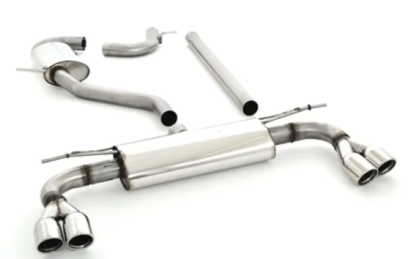 Exhaust system/sport exhaust for Golf 7 1.4 TSI ü 2.0 TDI - 63.5mm duplex stainless steel with EC approval (registration-free)