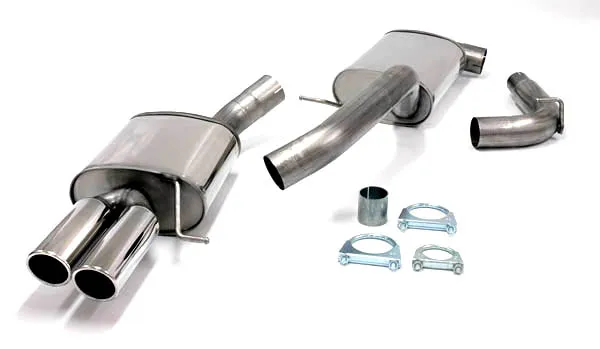 Exhaust system/sport exhaust for Passat B6 1.8TSI, 2.0TFSI ø 76mm made of stainless steel with EC approval (registration-free)