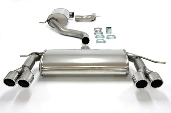 Exhaust system/sport exhaust for Scirocco 1.4TSI 1.8TSI 2.0TFSI ø 76mm duplex made of stainless steel with EC approval (registration-free)
