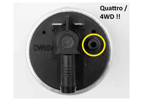 DeatschWerks DW65v Fuel Pump In-Tank 265 L/hr for Audi S3 8L Quattro, Golf 4 R32 4-Motion All-Wheel Drive