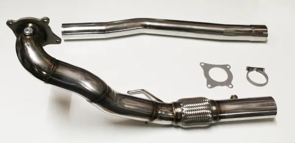 Downpipe Golf 6 R catless, Audi S3 8P Quattro 1.8TFSI, 2.0 TFSI ø 76mm stainless steel with interlock flex pipe 76 mm