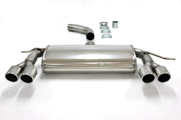 Stainless steel sport muffler duplex L+R 2x80 mm for VW Golf VI 1.4TSi/1.8TSi EC approval