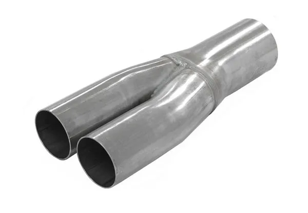 Stainless steel pipe adapter Y-piece 1x 76mm to 2x 63,5mm