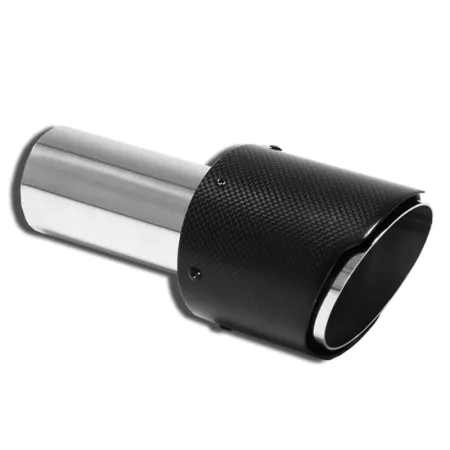 Tailpipe 100mm round carbon sharply beveled
