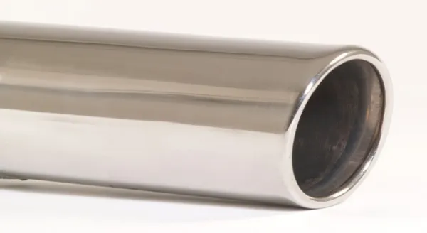 Tailpipe 34 - 90mm round beveled flanged stainless steel