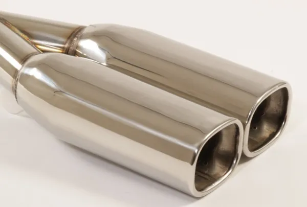 Tailpipe 7 - 2x72x92mm angular flared stainless steel
