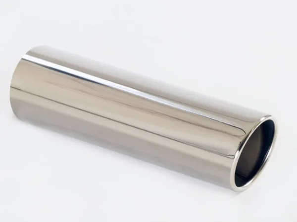 Tailpipe 74 - 100mm round flared beveled stainless steel