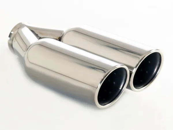 Tailpipe 78 - 2x90mm round stainless steel beveled