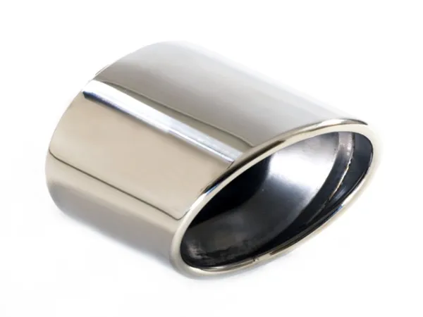 Tailpipe 79 - 90x120 oval laterally beveled for the left side of the rear bumper stainless steel