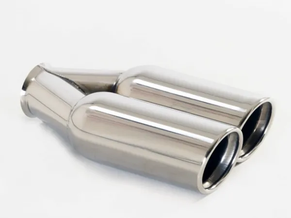 Tailpipe 82 - 2x80 round beveled offset right stainless steel