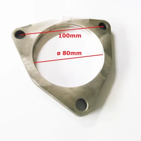 Flange for exhaust, cat etc Audi S3 8L TT 8N on turbo. three-hole ø 80mm stainless steel hole spacing 100mm