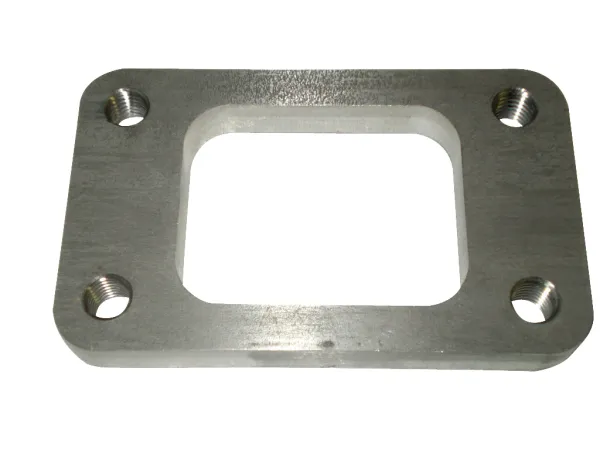 Flange T25 73x40mm for manifold 10mm thick stainless steel with M8 threaded hole