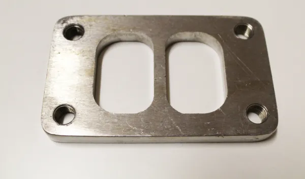 Flange T3 split for manifold 10mm thick made of stainless steel 86x45mm with M10 threaded hole