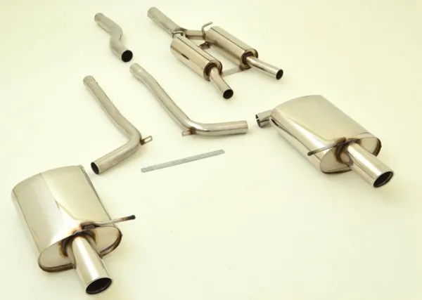 FMS sport exhaust Audi A4 B6 (8E/8H) 2.5 TDI, 3.0 V6 Quattro ø 63,5mm stainless steel with EC-approval (registration-free)