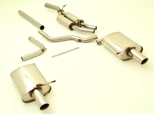 FMS sports exhaust for Audi A4 B7 1.8T 2.0TFSI 63.5mm stainless steel with EC approval (registration-free)