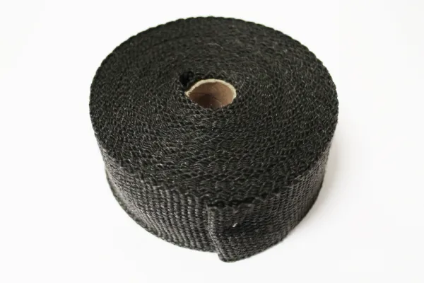 Heat protection tape fiberglass black 10 meter - 50mm wide