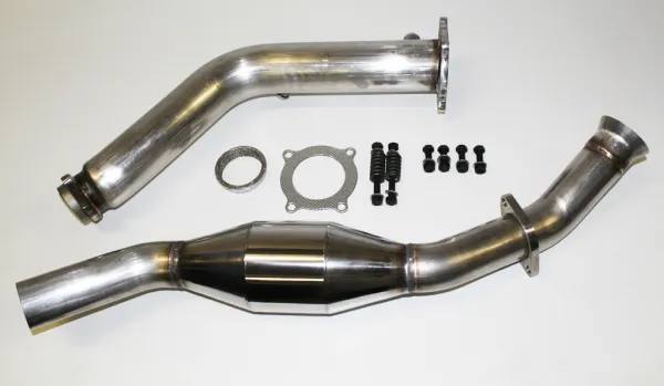 Y-pipe downpipe for Audi A4 B7 2.0 TFSI ø 76mm with 200 cells racing cat stainless steel