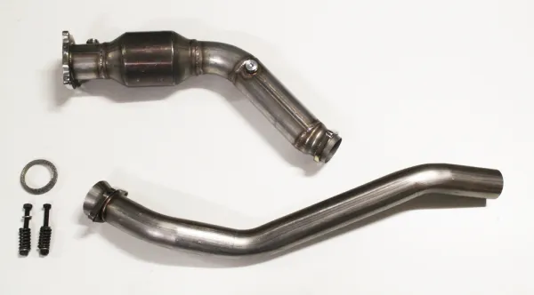 Y-pipe downpipe for Audi A4 B7 2.0 TFSI ø 76mm with 200 cells racing cat/metal cat stainless steel