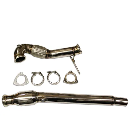 Downpipe for Audi S3 8L 209 hp TT 225 hp, 76 mm diameter, stainless steel with 200 CPI sport catalytic converter (120 mm diameter) 76 mm