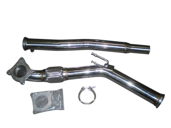 Y-pipe downpipe for Golf 5 6 GTI 2.0 TFSI ø 76mm stainless steel with interlock flex pipe