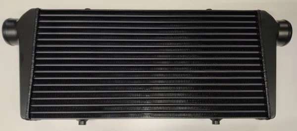 Intercooler 600x300x76mm aluminum - 76mm connections intercooler BLACK