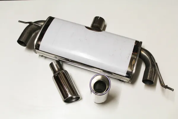 Center silencer for Audi A3 8P Golf 5 + 6 1.4FSI 1.8TSI 2.0FSI ø 76mm stainless steel