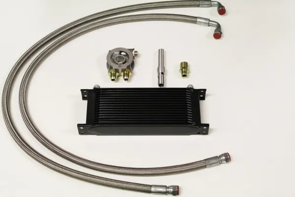 Oil cooler kit VR6 complete with 16 rows oil cooler with thermostat black