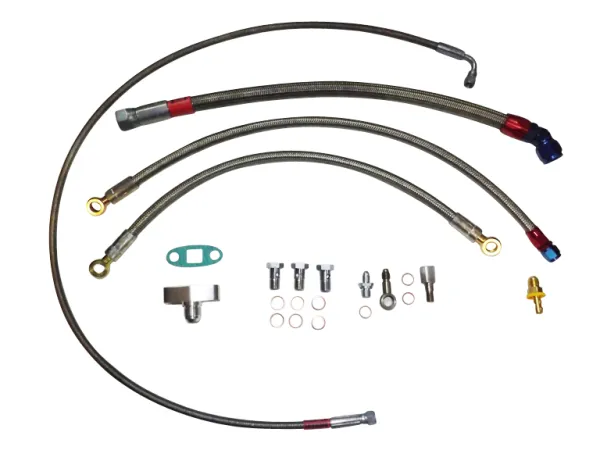 Oil and water connection kit for 1.8T engines with plain bearing turbochargers K04, T3/T4, GT28 etc.