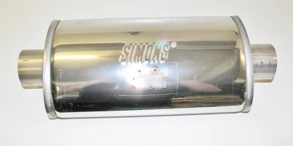 Silencer Simons ø 76mm 3" oval 140x220mm L 420mm stainless steel 1.8T AGU with K04 with marking