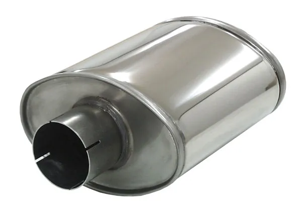 Universal silencer Simons ø 76mm 3" oval 140x220mm L 250mm stainless steel