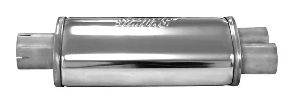 Universal silencer Simons Split ø 63,5mm to 2x 51mm oval 185x115 L 320mm stainless steel