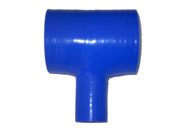 Silicone T-piece 76>25mm inner diameter blue 4-ply 5mm wall thickness