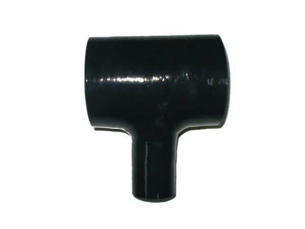 Silicone T-piece 76>25mm inner diameter black 4-ply 5mm wall thickness