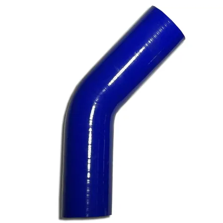 Silicone elbow 45° degree 45mm inner diameter blue L 125mm 4 layers 5mm wall thickness