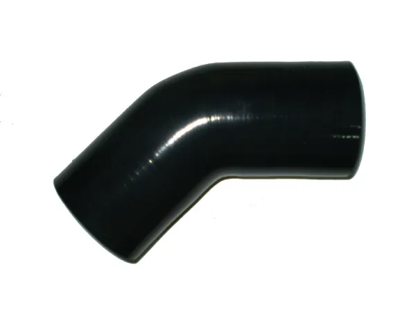 Silicone bend 45° degree 48mm inner diameter black L 125mm 4 layer 5mm wall rods
