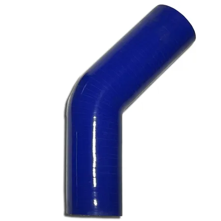 Silicone elbow 45° degree 51mm inner diameter blue L 125mm 4 layers 5mm wall thickness