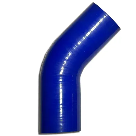 Silicone elbow 45° degree 63,5mm inner diameter blue L 125mm 4 layers 5,5mm wall thickness