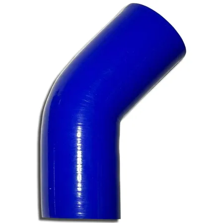 Silicone elbow 45° degree 76mm inner diameter blue L 125mm 4 layers 5,5mm wall thickness