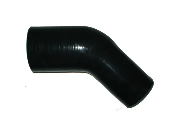 Silicone elbow reducer 45° degree 76x63,5mm inner diameter black L 125mm 5mm W