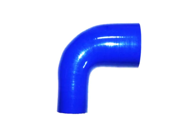 Silicone elbow reducer 90° degrees ø 76x57mm blue L 125mm 4-ply 5mm wall thickness