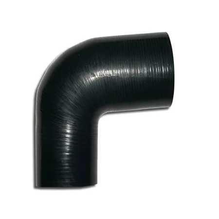 Silicone elbow reducer 90° degrees ø 80x63.5mm black L 125mm 4-ply 5mm wall thickness