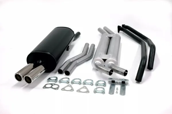 Simons aluminized steel sports exhaust system 2x70 mm for BMW E30 320i/323i/325i registration-free