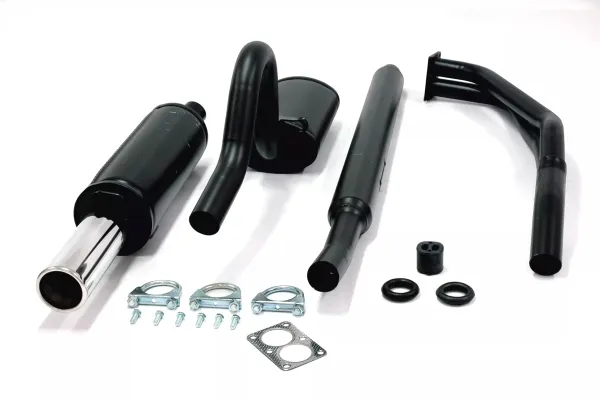 Simons Aluminized steel sports exhaust 80 mm round for Opel Manta B 1.6S, 1.9S, 1.9N, 2.0E EC type approval