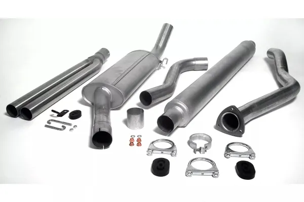 Simons Aluminized sports exhaust system 2x 57 mm round for SAAB 900 Turbo 8V/16V