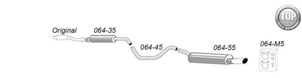 Simons Chrome steel sports exhaust system 90/120 mm oval for SAAB 9-5 Turbo 2.0/2.3 Sedan/Station Wagon & 9-5 Aero Sedan/Station Wagon
